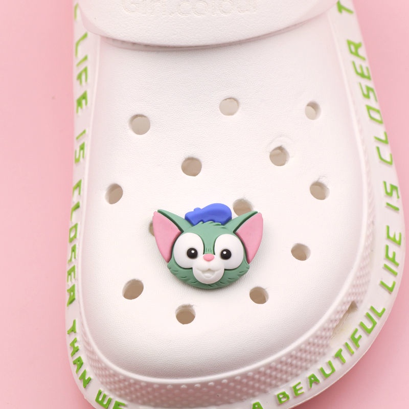 Crocs Gesper Stiker Lubang Sepatu Desain Kartun Bunga Crocs Disney Untuk Dekorasi Kulkas