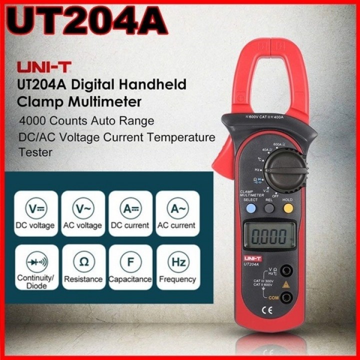 UNI-T UT-204A - AC-DC Digital Clamp Meter LCD Display Multitester