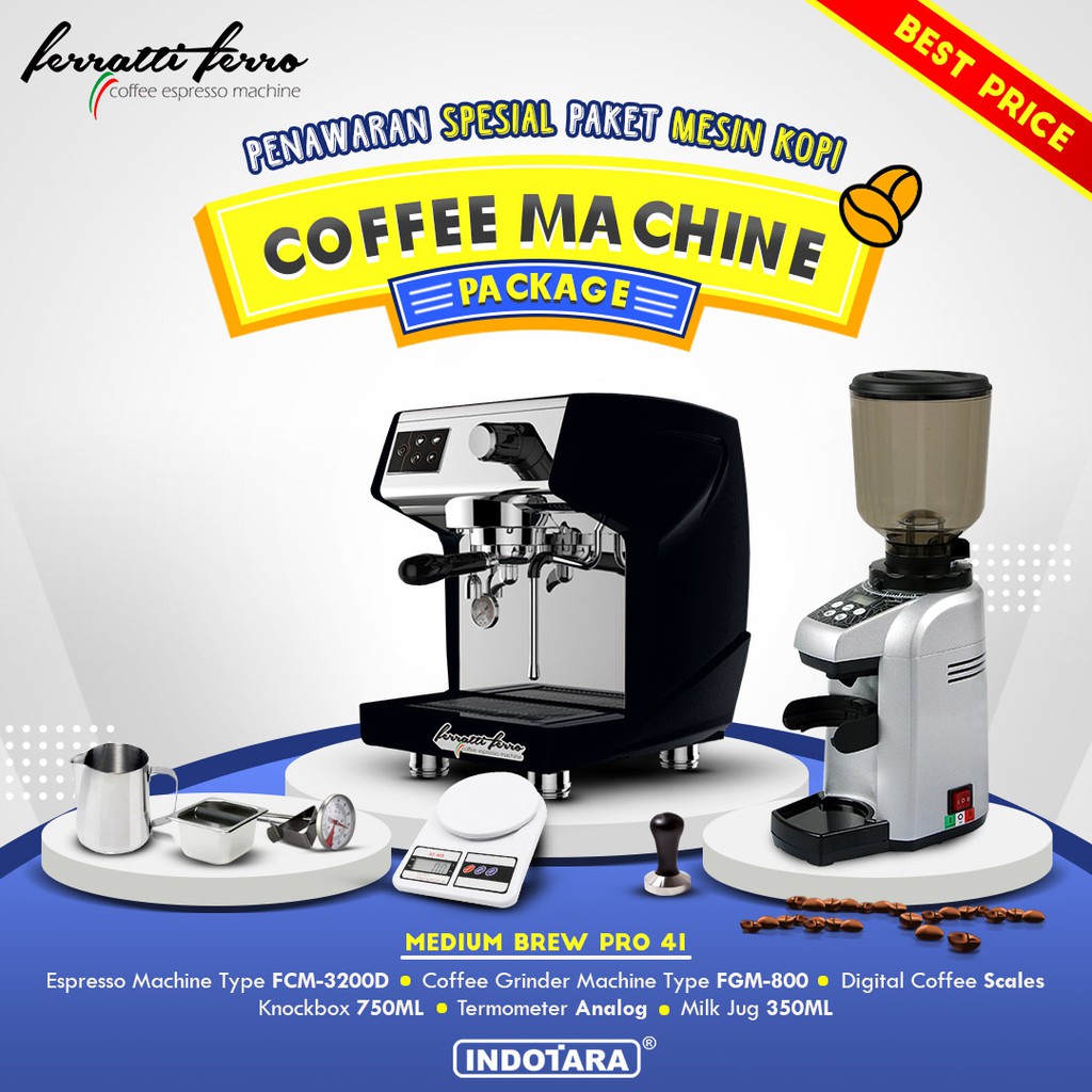 Paket mesin kopi Espresso Medium Brew Pro 40 - 41 - 42