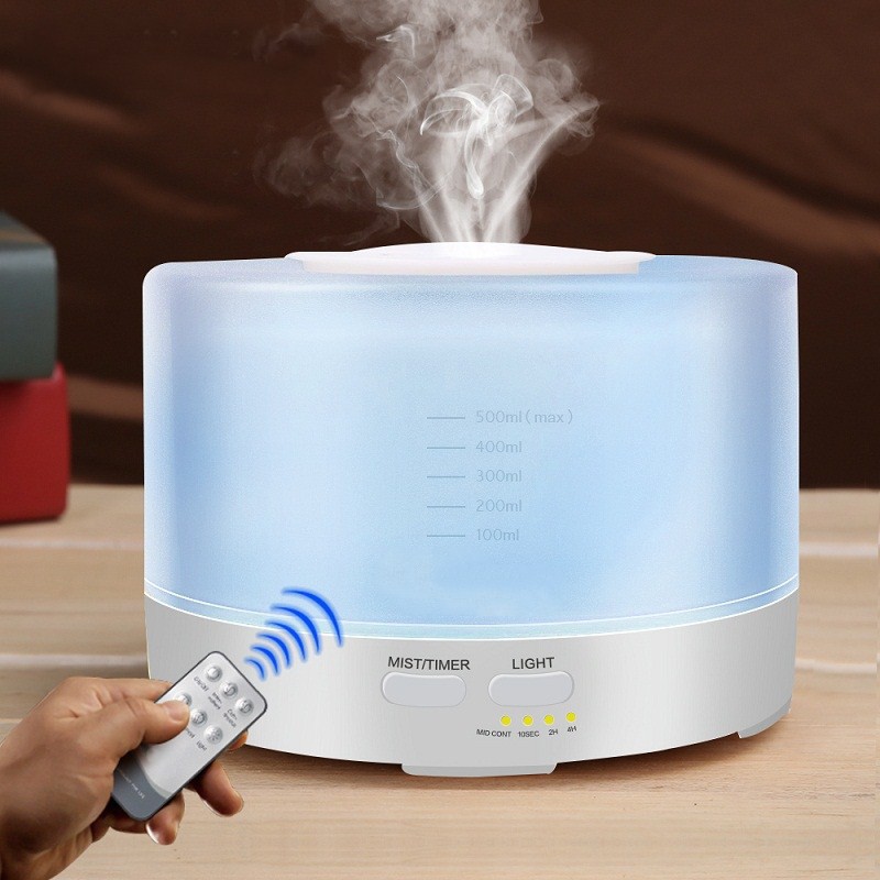 500ml Humidifier 7 RGB Color Aromatherapy Air Pelembab+ Remote Control HUMI H14A Taffware Grab medan