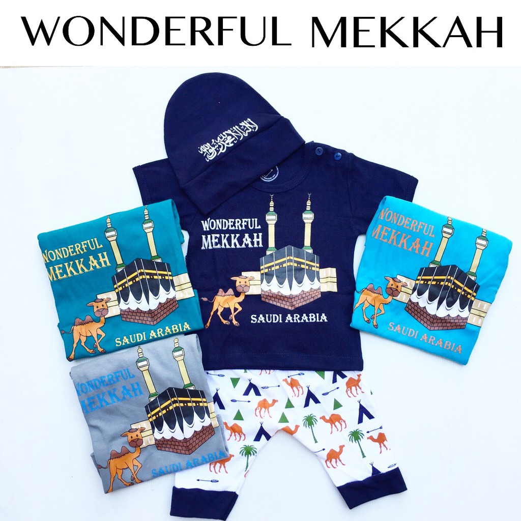 Wonderful Mekkah Setelan Babybeb Baju Setelan Kaos Celana Pergi Jalan Lucu Fashion Anak Bayi Cowok