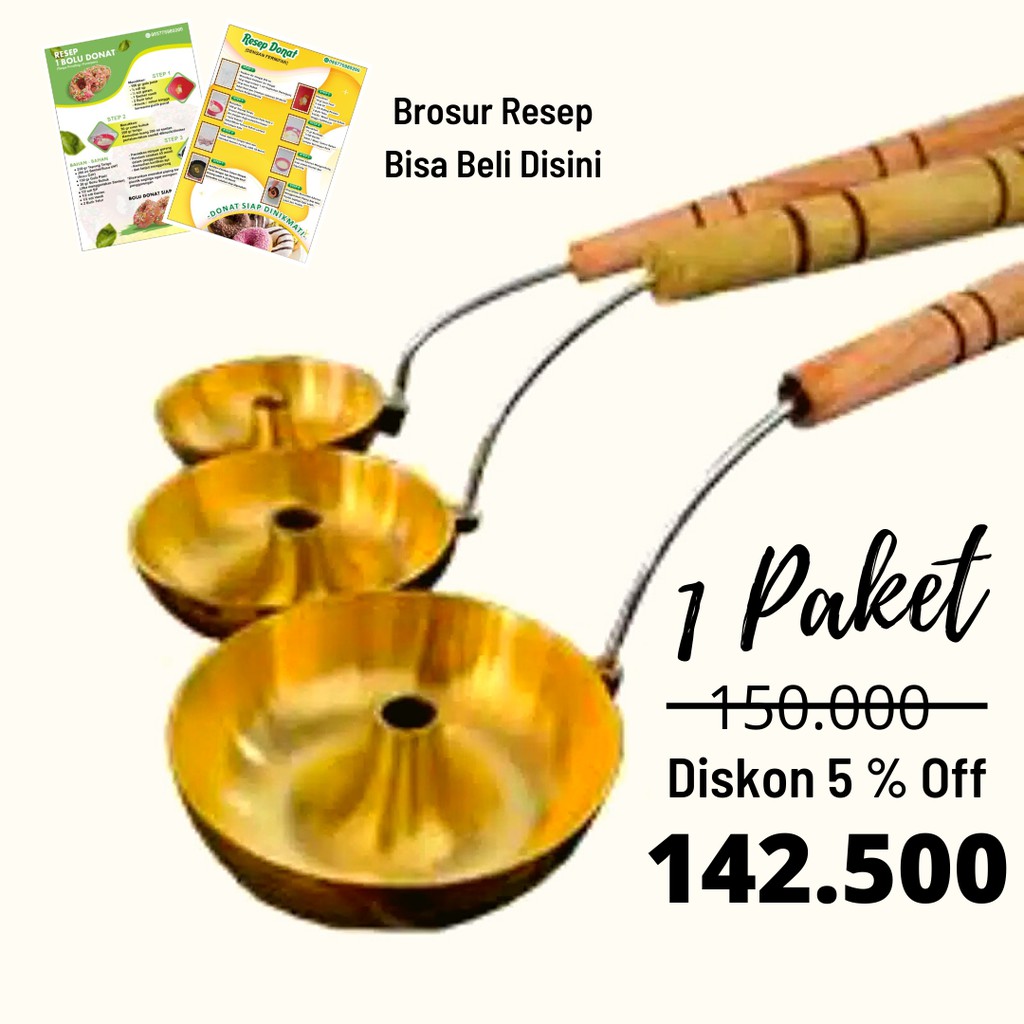 Cetakan Donat Cair 1 Set Kuningan Tebal | Shopee Indonesia