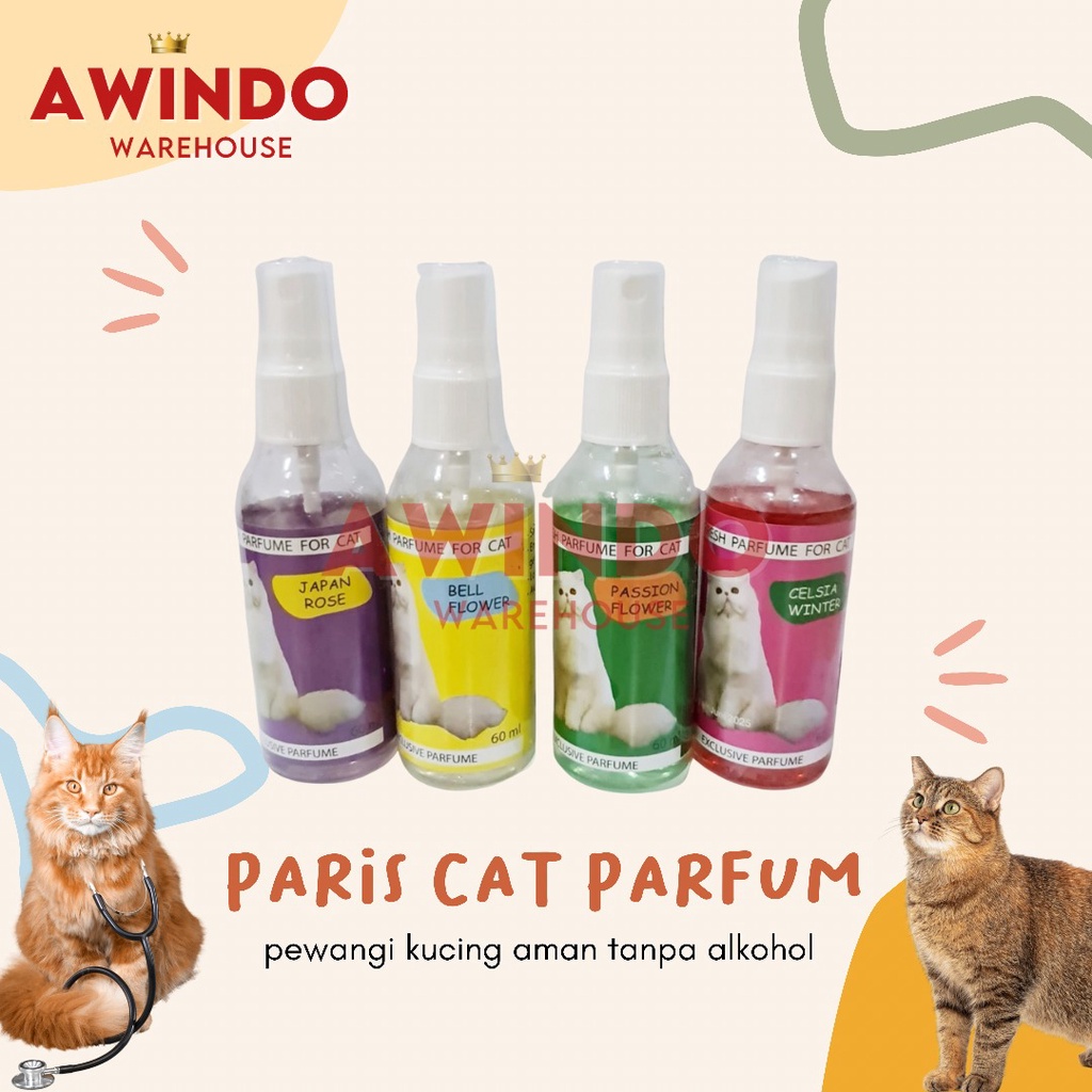 PARIS CAT PARFUM - Parfum Pewangi Kucing Kitten Cat Perfume Spray 60ml Original