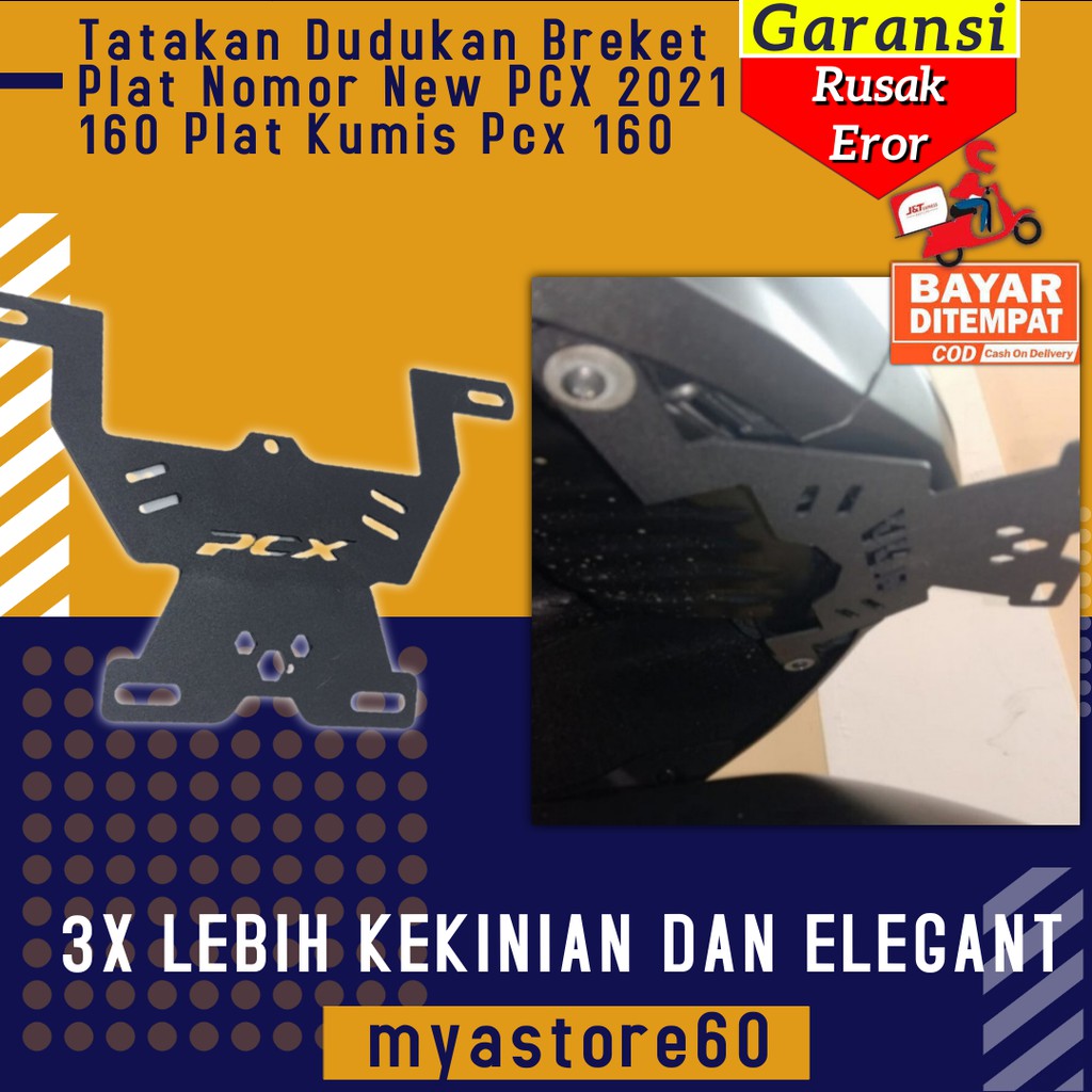 Tatakan Dudukan Breket Bracket Plat Nomor New PCX 2021 160 Plat Kumis Variasi Yamaha Pcx 160