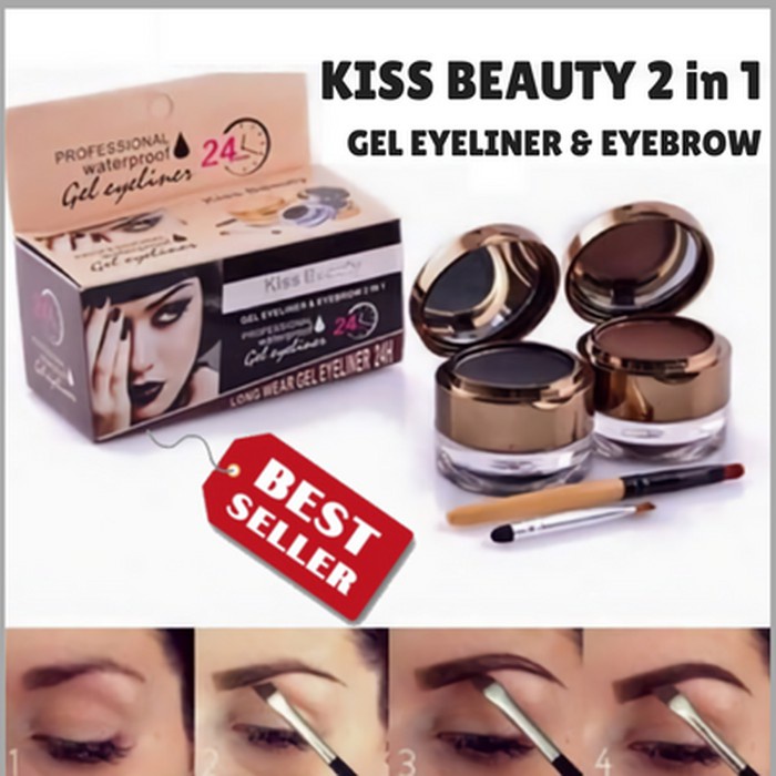 PROMO Kiss Beauty Eyebrow 2 in 1 gel eyeliner /COD//fit me eyebrow