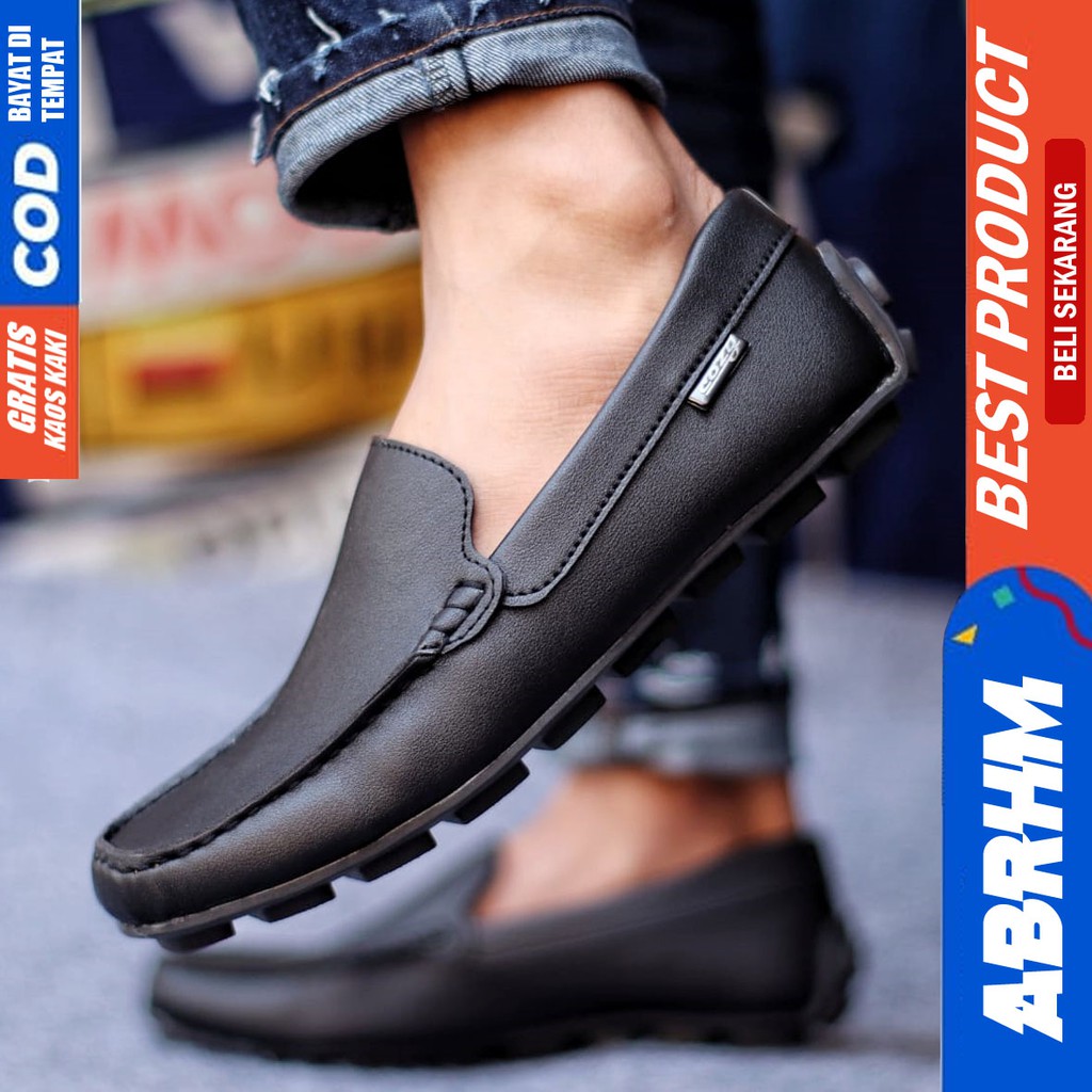 ABRHM x VENEZIA Sepatu Slip On Pria Sepatu Pria Casual Pria Kulit Pu Moccasin Sepatu Kerja Pantofel Semi Formal Sepatu Kasual Santai Gaya Keren Kekinian Murah Terlaris