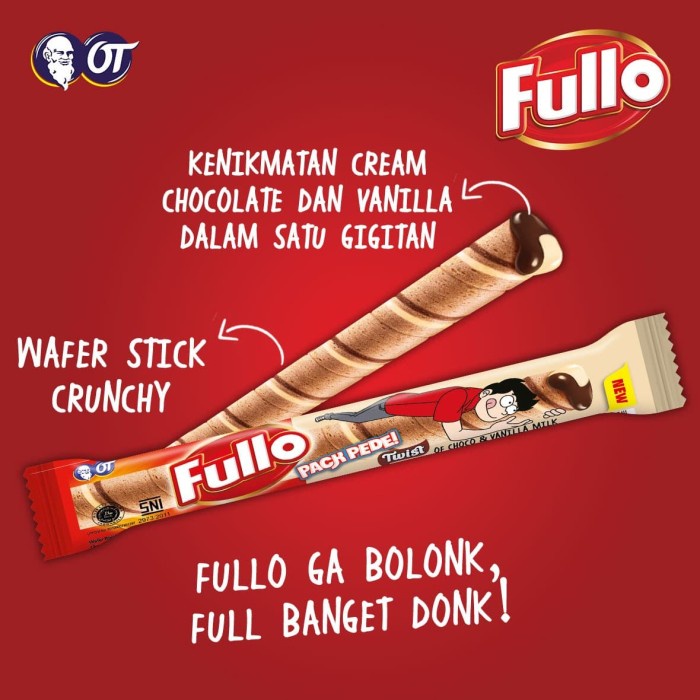 

54eh Fullo Stick Chocolate Vanilla 9Gr - 1 Box Isi 24Pcs 60Jh