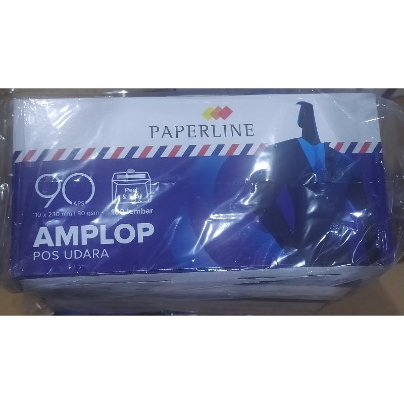 

Amplop putih paperline 90 Airmail (harga per kotak isi 100 lembar)
