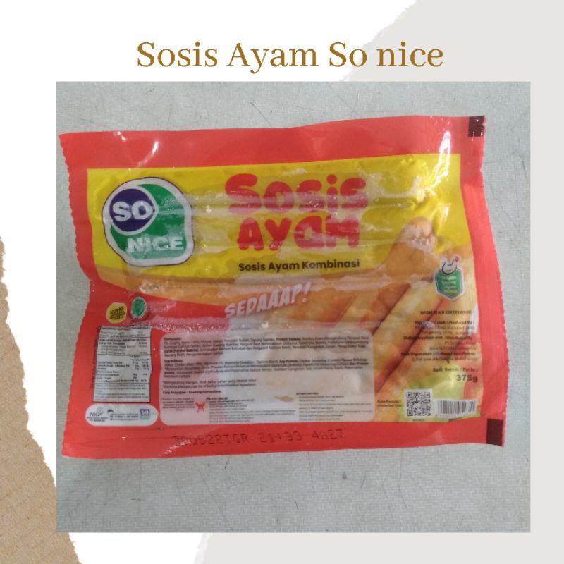 

Sosis ayam so nice 375gr