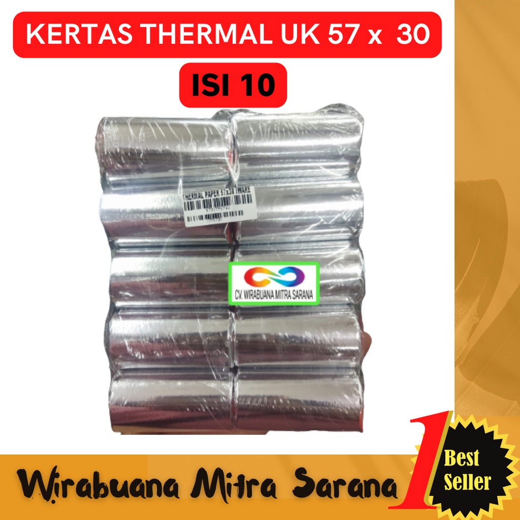 

KERTAS THERMAL UK 57 x 30 ISI 10ROLL IWARE