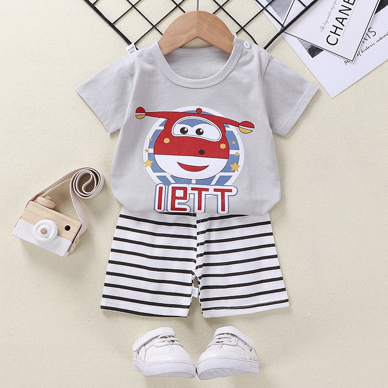 LittleAaron KIDS SUIT PENDEK Setelan Anak Bahan Kaos Lengan + Celana Berkualitas Import ebv cewek new1