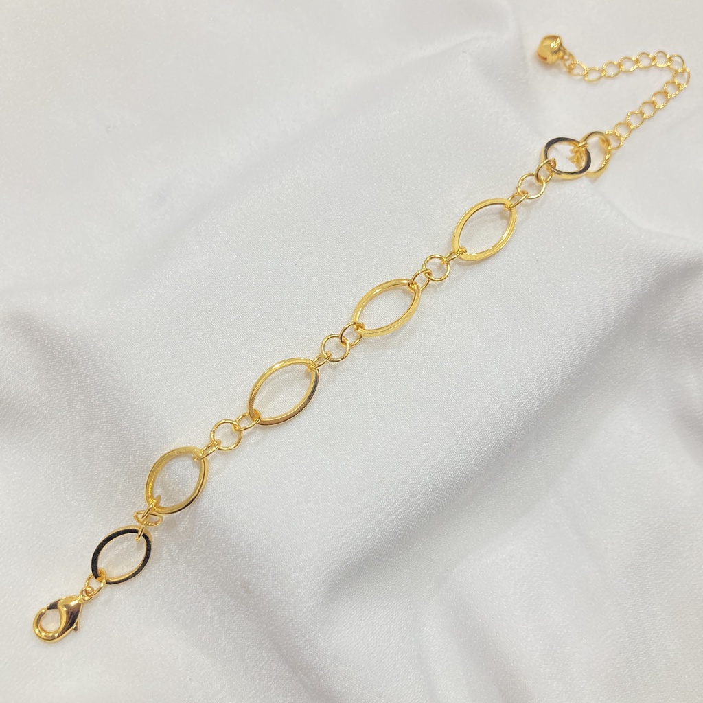 Gelang Wanita Rantai Polos Xuping Lapis Emas Aksesoris Perhiasan-2