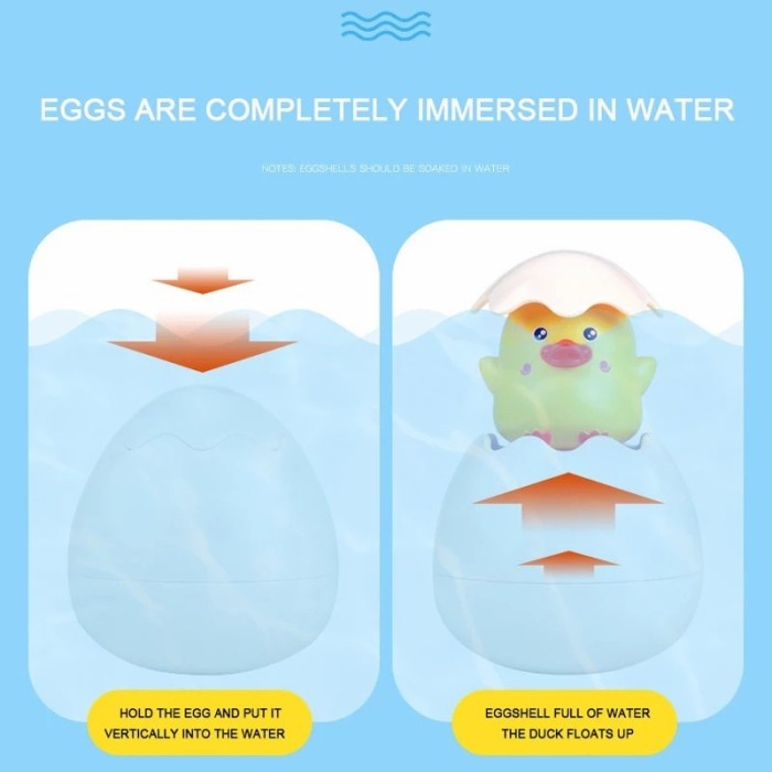 Mainan Mandi Anak Bayi Telur Rendam Swimming Dapat Mengeluarkan Air