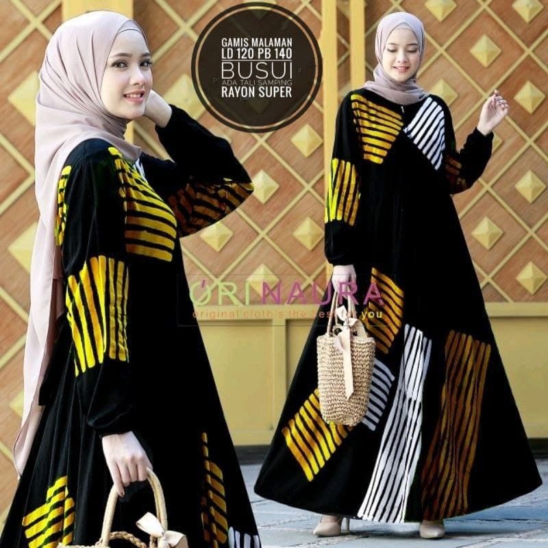 Gamis Rayon Premium Lengan Panjang Adiva Dress bigsize LD 120 cm Fashion Muslim Kekinian
