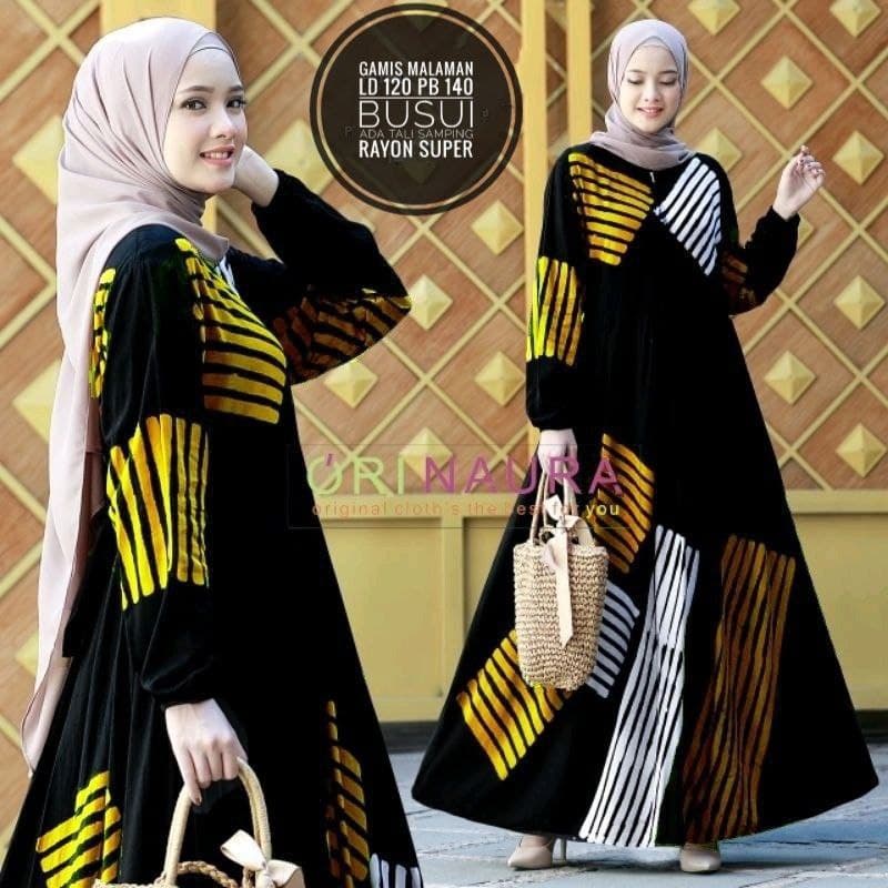 Gamis Rayon Premium Lengan Panjang Adiva Dress bigsize LD 120 cm Fashion Muslim Kekinian