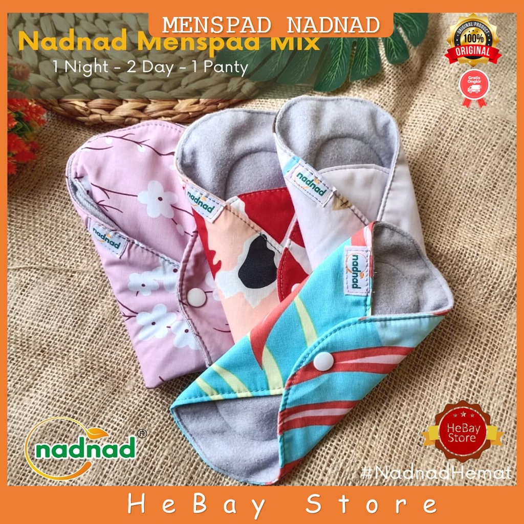 Nadnad Original Pembalut Wanita Kain Modern / Menspad Kain / Menstrual Pads / Softex Kain Cuci Ulang