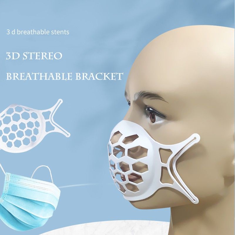 Penyangga masker silikon 3D (warna PUTIH, HITAM, BIRU)