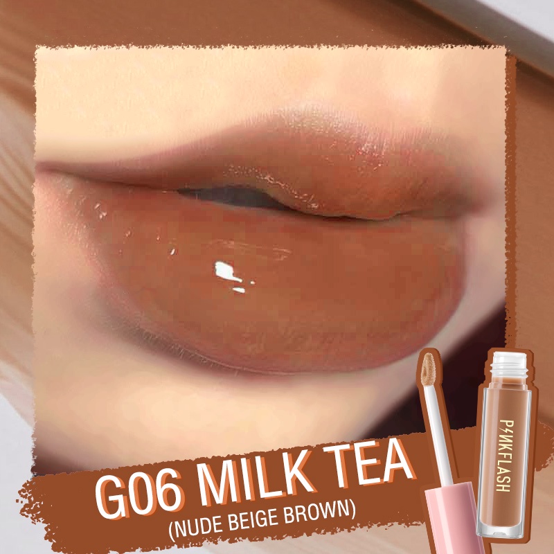 PINKFLASH OhMyPinkflash OhMyGloss High Shine Lip Gloss  Lipstik-G06 Milk Tea