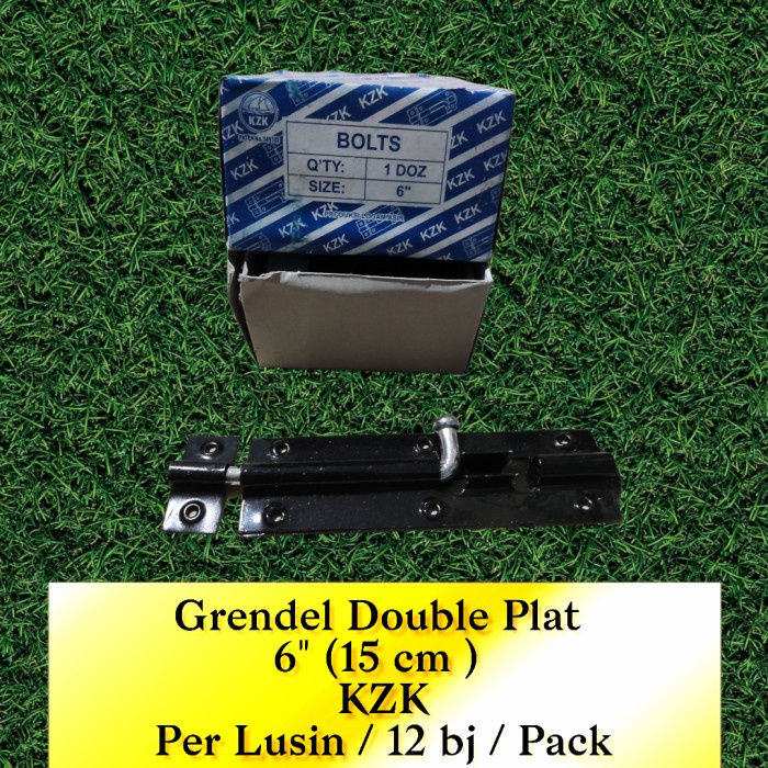 Per Lsn Grendel Hitam Double Plat Ukuran 6&quot; 15 cm Pintu Jendela