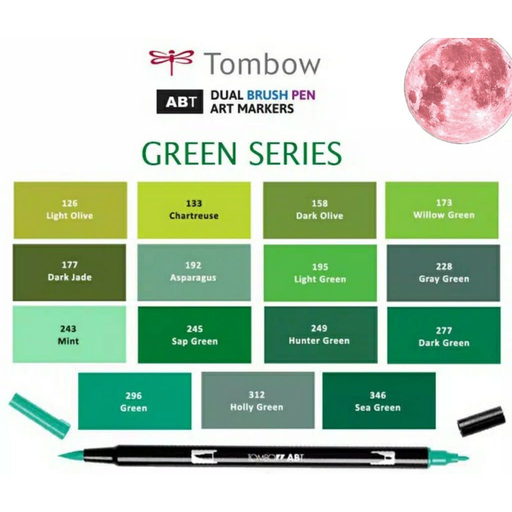 

Tombow ABT Dual Brush pen GREEN series
