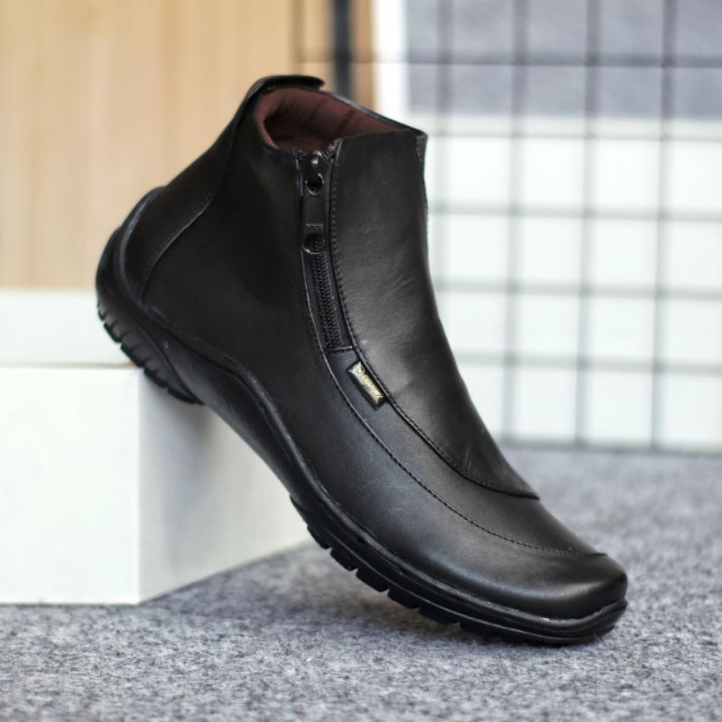 WOLF x CORRA 38 sd 44 Aloof Brozip Sepatu Boots Zipper Pria Sleting Original Kulit Asli1