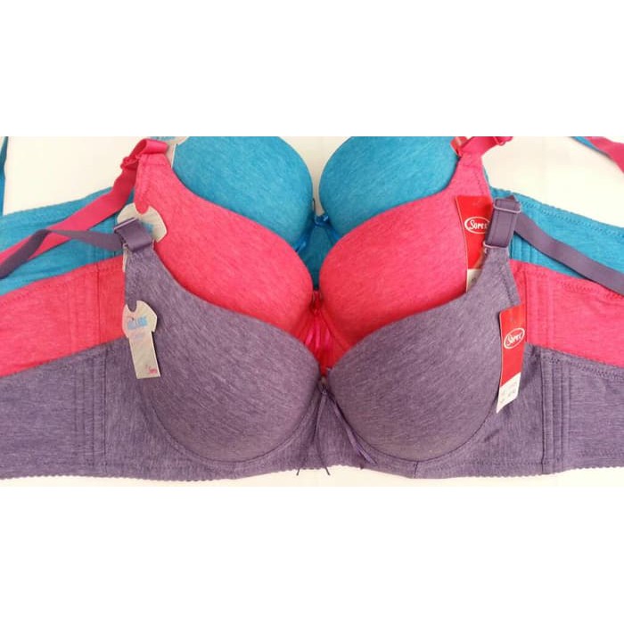 bra sorex melange kawat busa tipis full cup kait 3 kode 11105