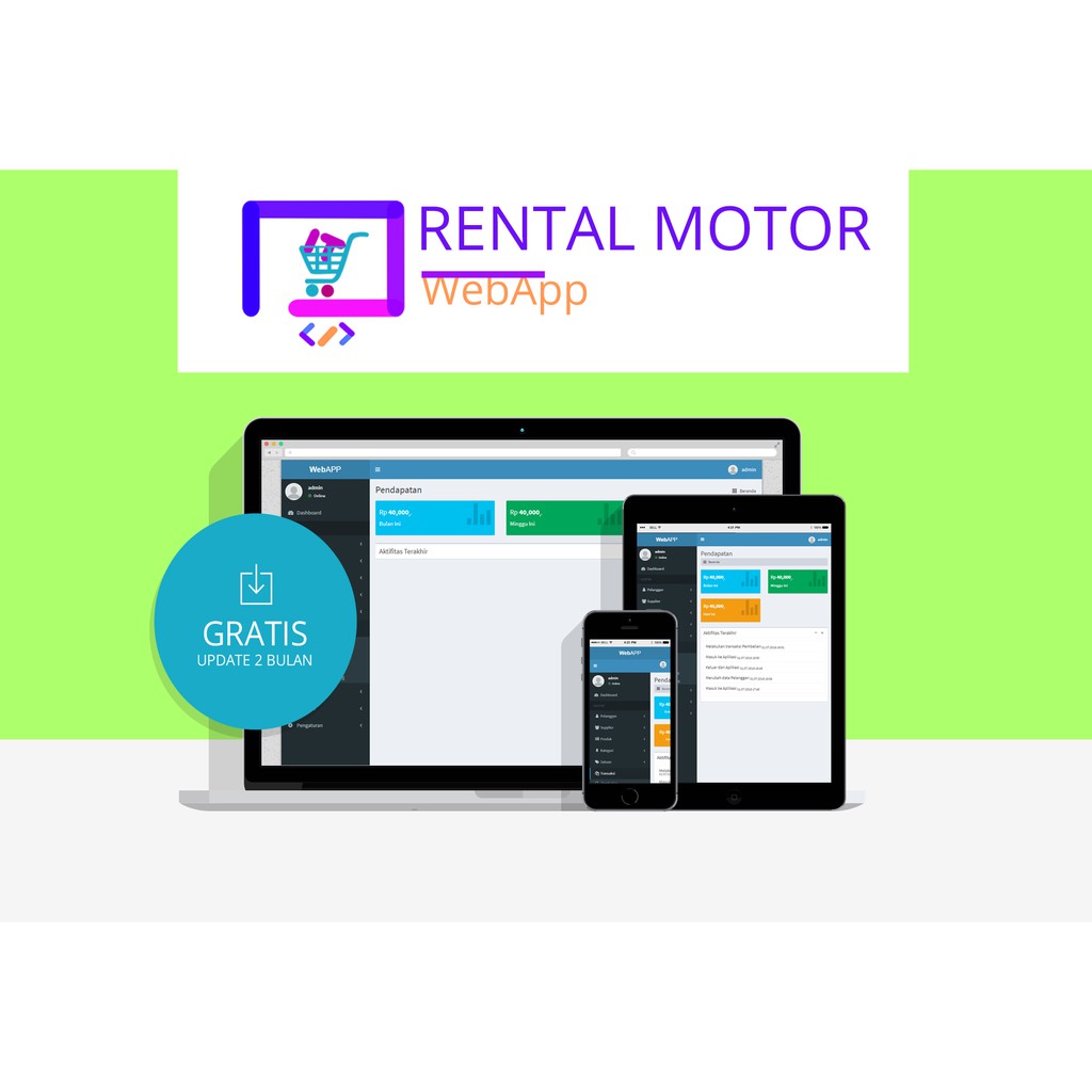 Jual Software Aplikasi Penyewaan atau Rental Sepeda Motor Banyak