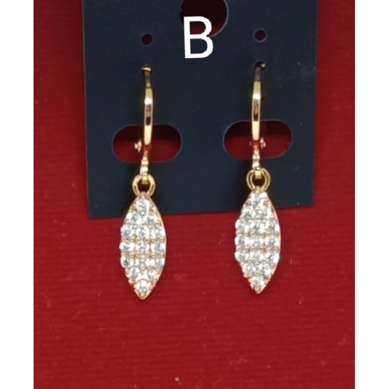 AC5. Anting xuping wanita lapis emas dgn mata zircon