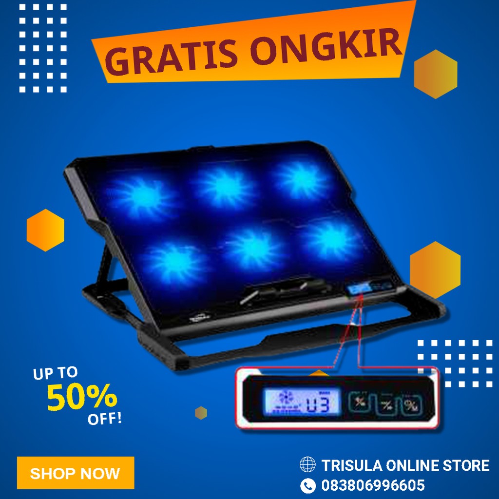Cooling Pad Laptop Ice Coorel 6 Fan