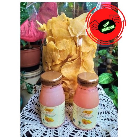 Kripik Getuk Original/Spicey + 2 Botol Jus Toza 250ml - Keripik Getuk