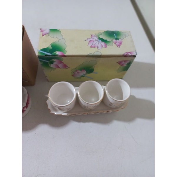Gelas sembahyang set 3 / Gelas Sembahyang Keramik / Cangkir Sembahyang Keramik
