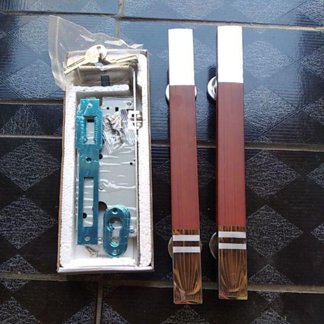 Paket Gagang Pintu Rumah 33 Cm Handle Pintu Model Kg Kotak Cat Dan Body Pelor Tarikan