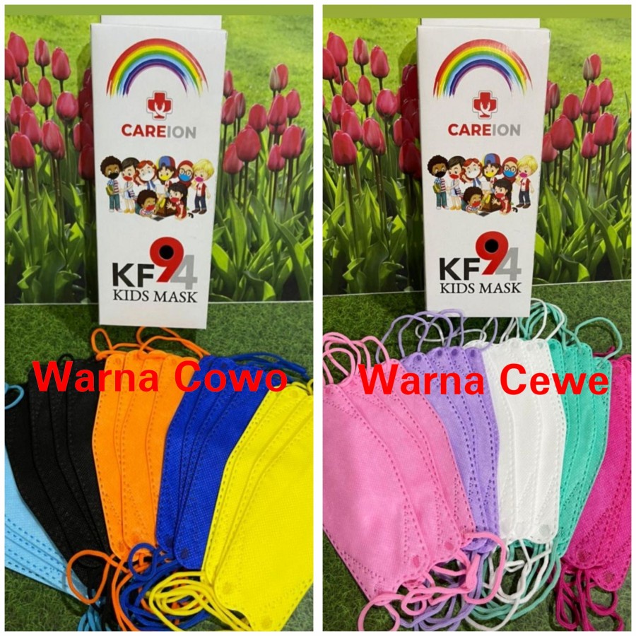 Masker KF94 4 Ply isi 20 Masker Anak Polos Karakter Warna Warni Murah