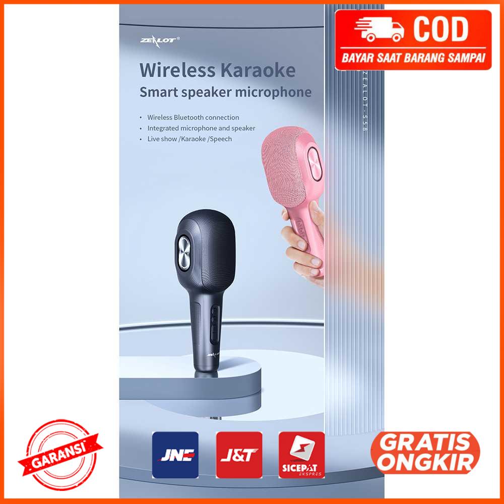 Mikrofon Karaoke Wireless Bluetooth Speaker Portable KTV S58