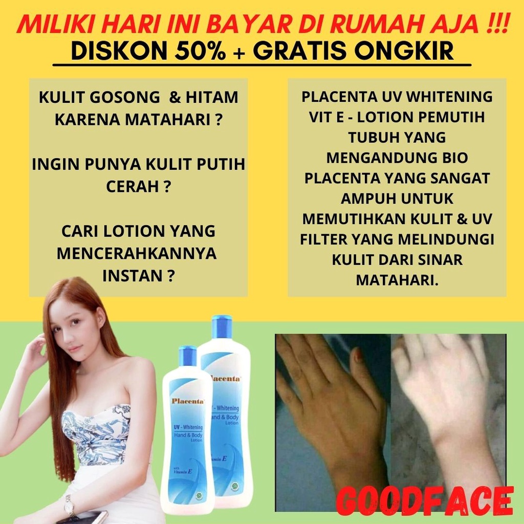 PLACENTA UV WHITENING HANDBODY - LOTION WHITENING VIT E - PEMUTIH BADAN PERMANEN