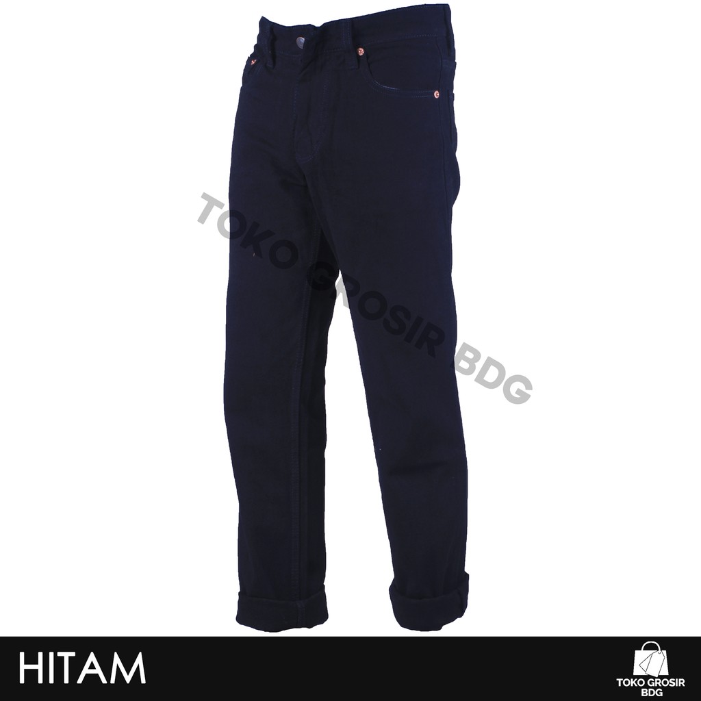 Celana Jeans Lvs Regular Fit Standard Pria Hitam - Smart4K 