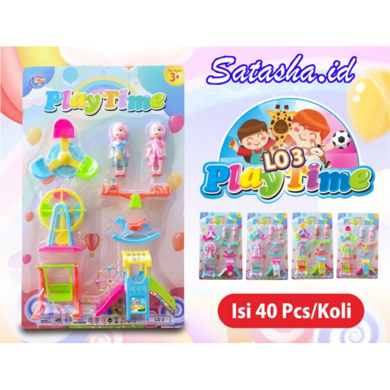 SATASHATOYS LO 3 PLAY TIME / MAINAN ANAK EDUKASI SUPER LUCU AYUNAN BONUS 2 BONEKA