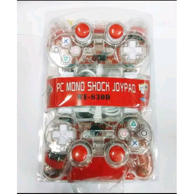 Joystick Double Transparan Gamepad USB-Joystick Komputer