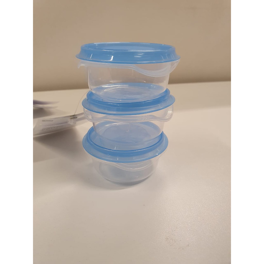 PRTA Tempat makanan 3 pcs transparan biru