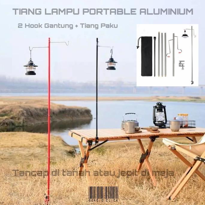 Tiang Lampu Camping Portable Aluminium
