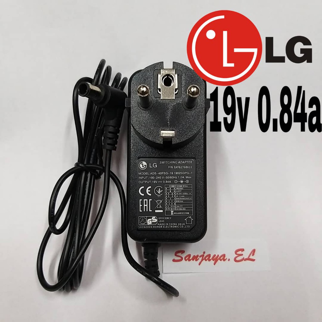 LG ORIGINAL Adaptor LCD/LED Monitor TV LG 19V-0.84A MODEL ADS-18FSG-19