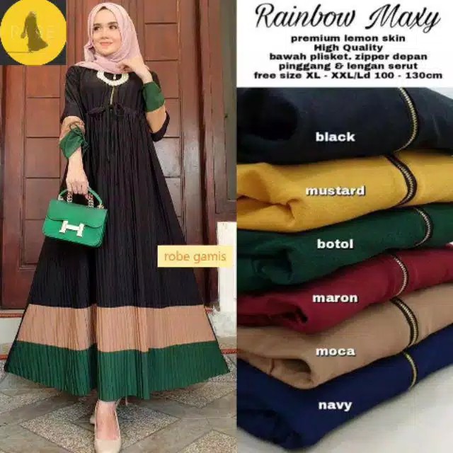 Rainbow Maxy / Gamis Kekinian / Dress Kekinian / Murah - Sunny Catalog