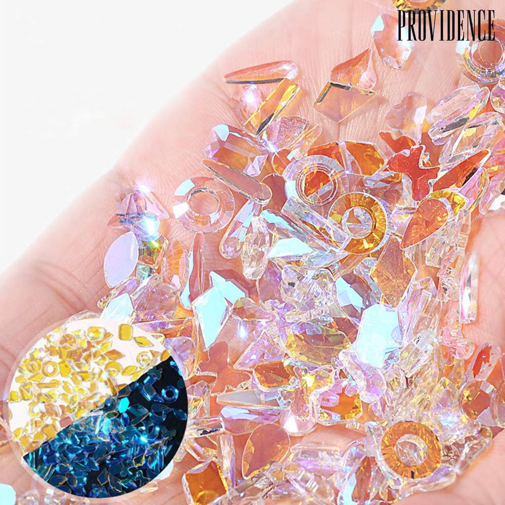 Providence 100pcs / Kantong Berlian Imitasi Flat Back Untuk Dekorasi Nail Art
