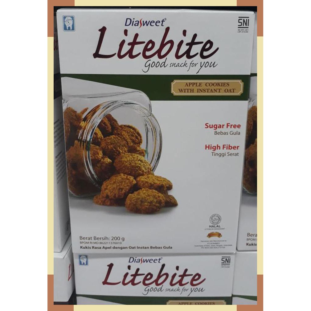 

Diasweet litebite apple cookies with instant oat 200 gram