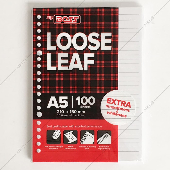 

Langsung Order Loose Leaf Big Boss A5 , 20 Holes - Garis isi 100 Lembar Terlaris