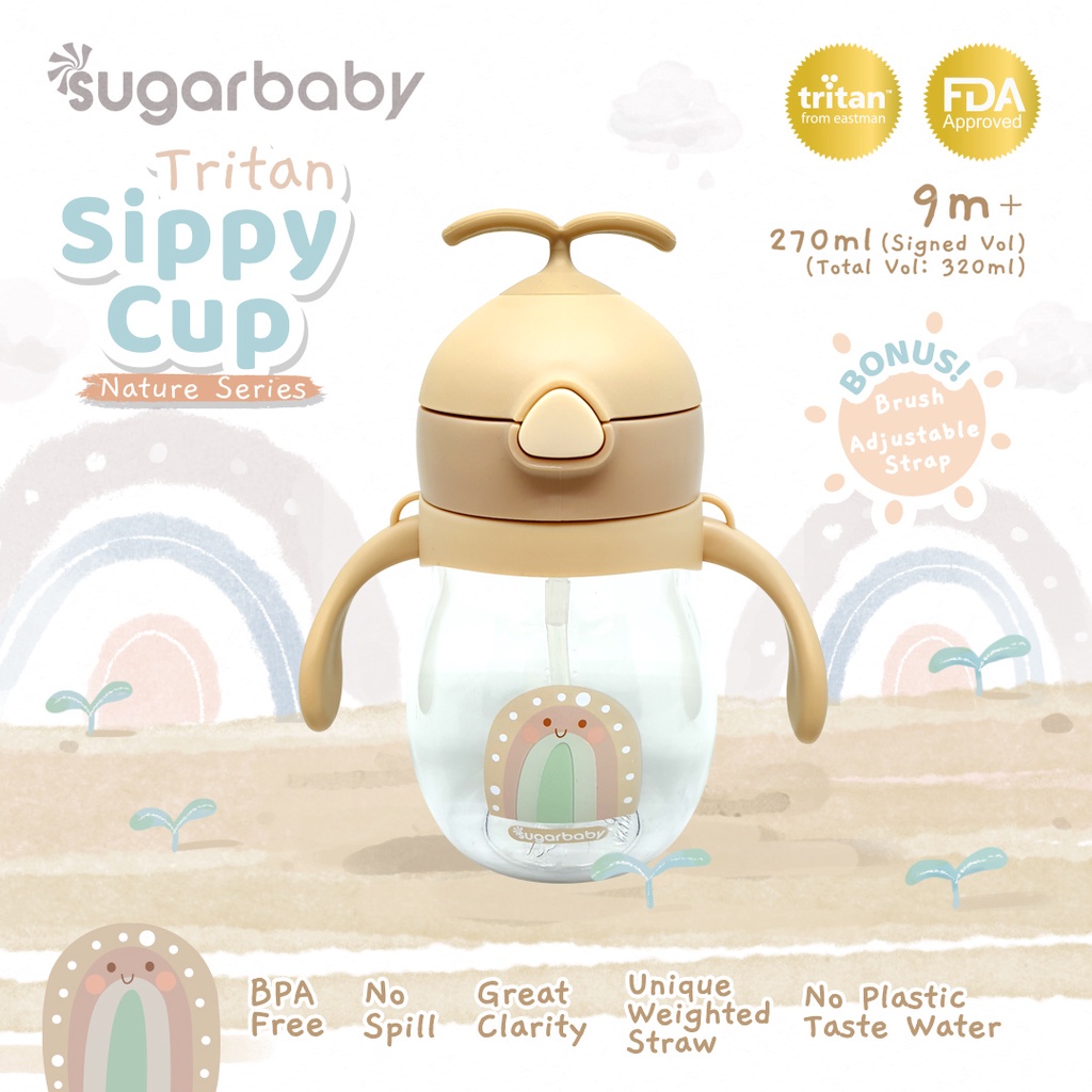 SUGAR BABY TRITAN SIPPY CUP NATURE SERIES 9 MONTH [270ML / 320ML]