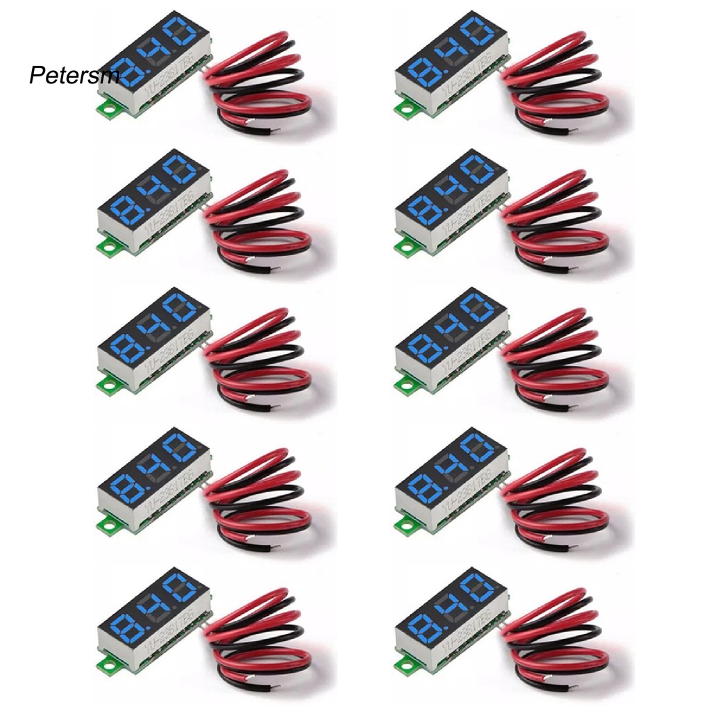 PP   Four Colors Mini Voltmeter Two-Wire Display Panel Voltage Tester Easy Installation for Car