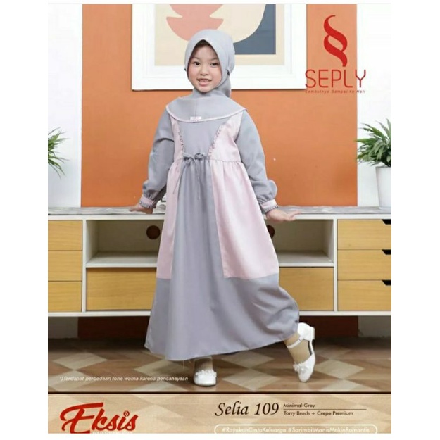 Seply Eksis 187 Minimal Grey Meyra 80 Kaseo 151 Selia 109 Kliko 110 Baju Muslim Gamis Sarimbit Keluarga Family Series Terbaru Ori