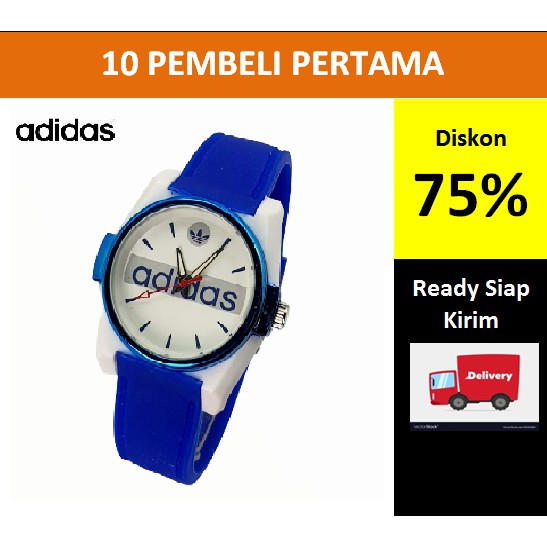 JAM TANGAN WANITA KARET ADIDAS BIRU