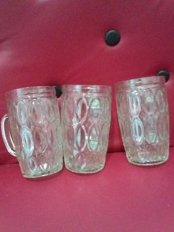 Gelas Beling / Gelas Kaca / Gelas Gagang Bentol Bm 36/ Bm1